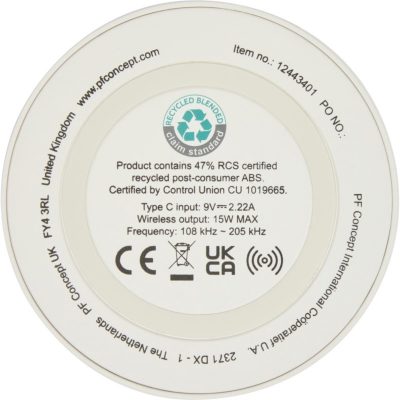 Freal 15W recycled plastic wireless charging pad - Image 5