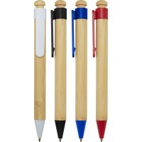 Rattan bamboo and recycled plastic ballpoint pen