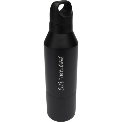 ODESSY 600 ML RCS CERTIFIED RECYCLED STAINLESS STEEL INSULATED BOTTLE WITH 300 ML CUP - Image 5