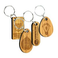 Bamboo Keyrings Single Sided - Bespoke Shaped
