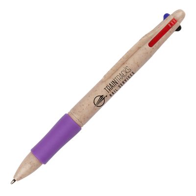 WHEAT QUAD 4 COLOUR BALL PEN E140804 - Image 4