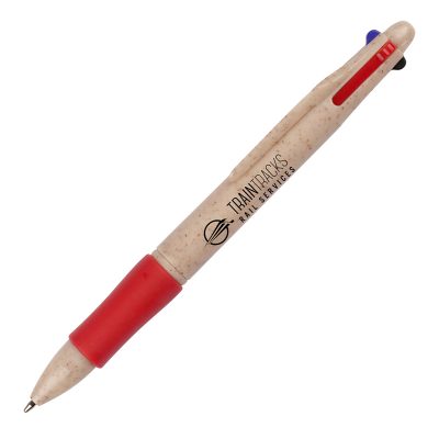 WHEAT QUAD 4 COLOUR BALL PEN E140804 - Image 5
