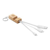 CLAUERC Bamboo Keyring & Phone Stand
