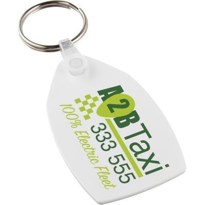 Tait rectangular-shaped recycled keychain