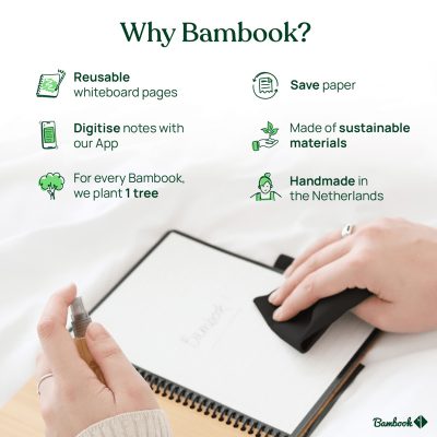 A5 BAMBOOK WHITEBOARD ERASABLE NOTEBOOK - HARDCOVER E147901 - Image 4