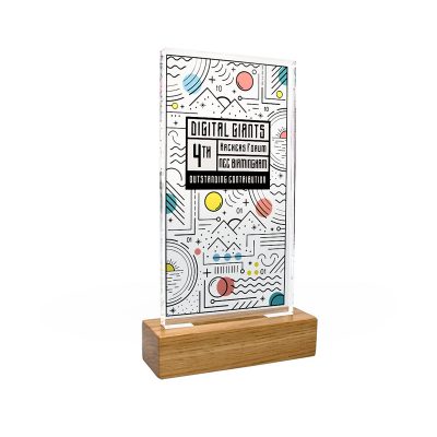 Standard Shaped Acrylic Awards 125mm X 225mm With 28mm Base - Image 2