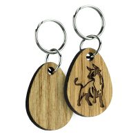 Real Wood Keyrings Single Sided