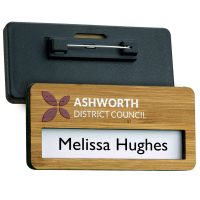 Bamboo Faced Reusable Name Badges