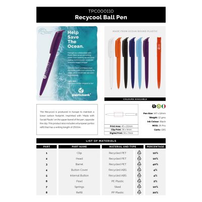 Recycool Ball Pen - Image 3
