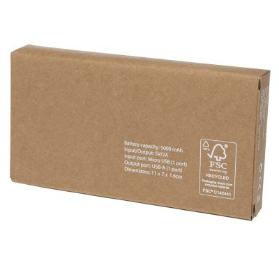 Tulda 5000 mAh bamboo power bank - Natural - Image 5