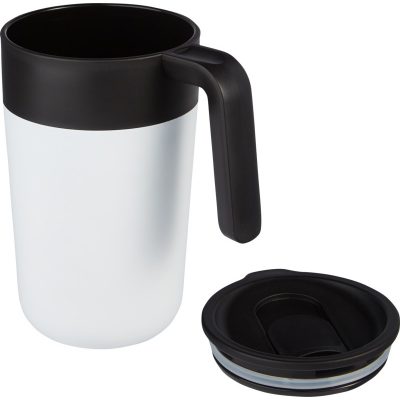 Nordia 400 ml double-wall recycled mug - White - Image 3
