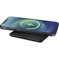 Loop 10W recycled plastic wireless charging pad - Solid black
