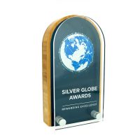 Bamboo Award With Metal Plate And Acrylic Front