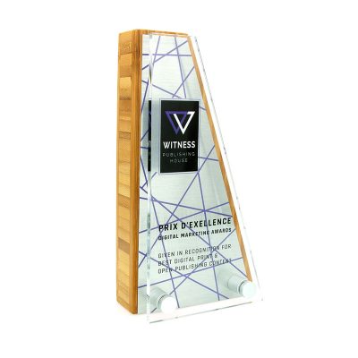 Bamboo Award With Metal Plate And Acrylic Front - Image 2