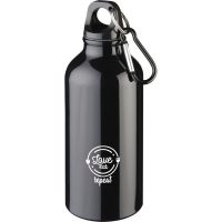 Oregon 400 ml RCS certified recycled aluminium water bottle with carabiner