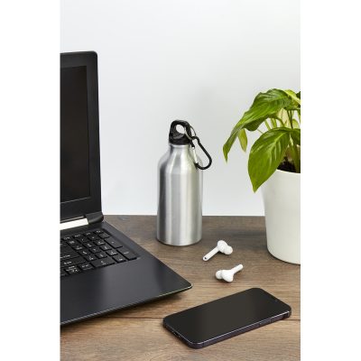 Oregon 400 ml RCS certified recycled aluminium water bottle with carabiner - Image 3