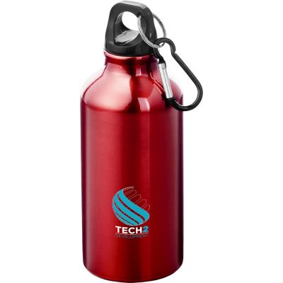 Oregon 400 ml RCS certified recycled aluminium water bottle with carabiner - Image 4
