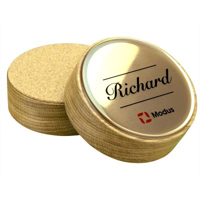 Real Wood Paperweights With Metal Top