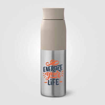 Borealis Recycled Stainless Steel Twist Lid Bottle - 650 ml - Image 3