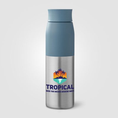 Borealis Recycled Stainless Steel Twist Lid Bottle - 650 ml - Image 2