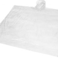Mayan recycled plastic disposable rain poncho with storage pouch