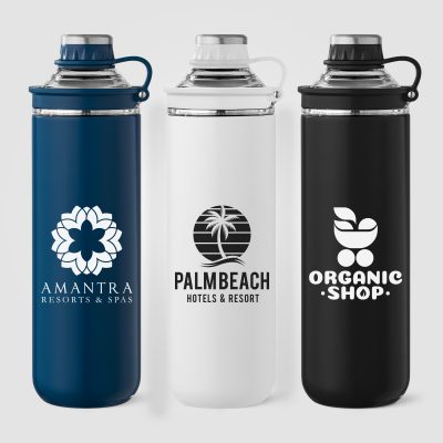 Oasis Recycled Stainless Steel Lid Handle Bottle - 680 ml - Image 2