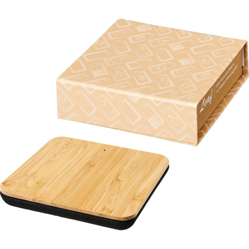 Leaf 5W bamboo and fabric wireless charging pad - Image 5