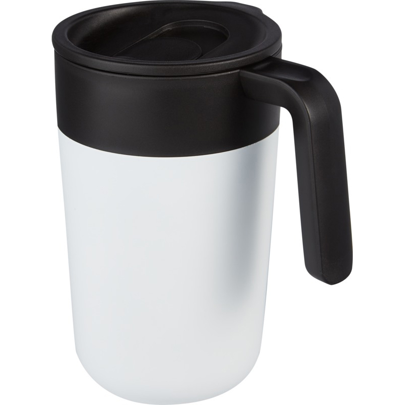 Nordia 400 ml double-wall recycled mug - White - Image 2