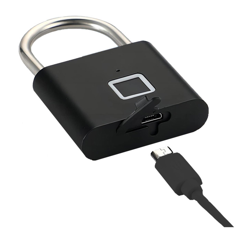 SCX.design T11 smart fingerprint padlock - Solid black - Image 3