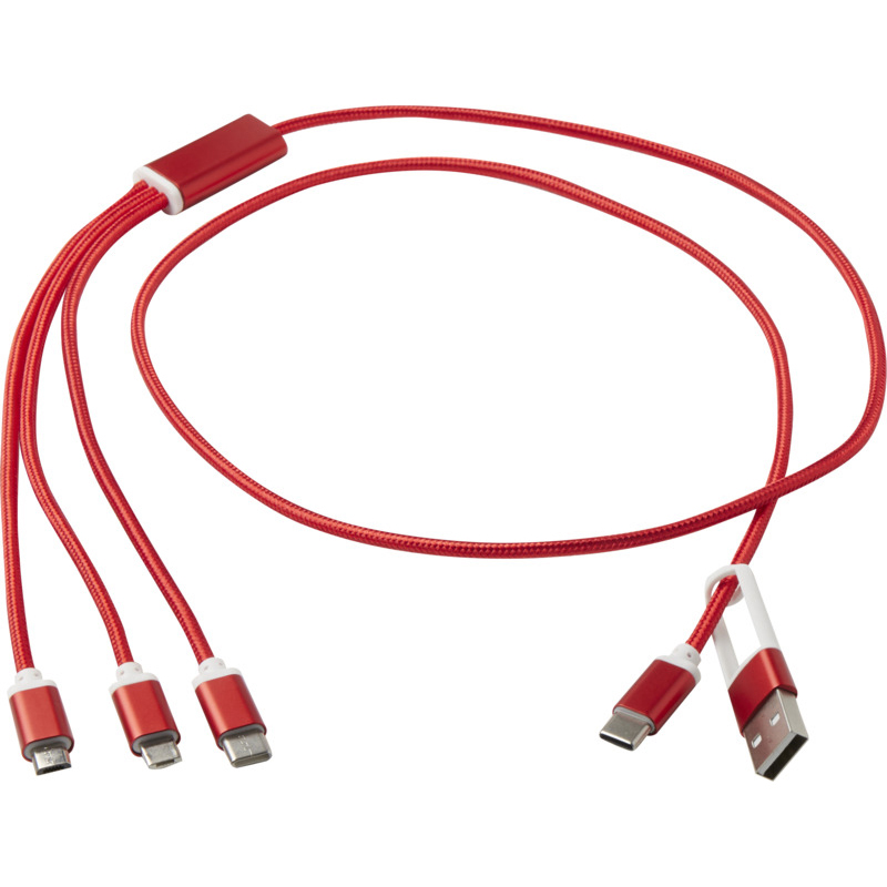 Versatile 5-1 recycled aluminium charging cable - Image 3