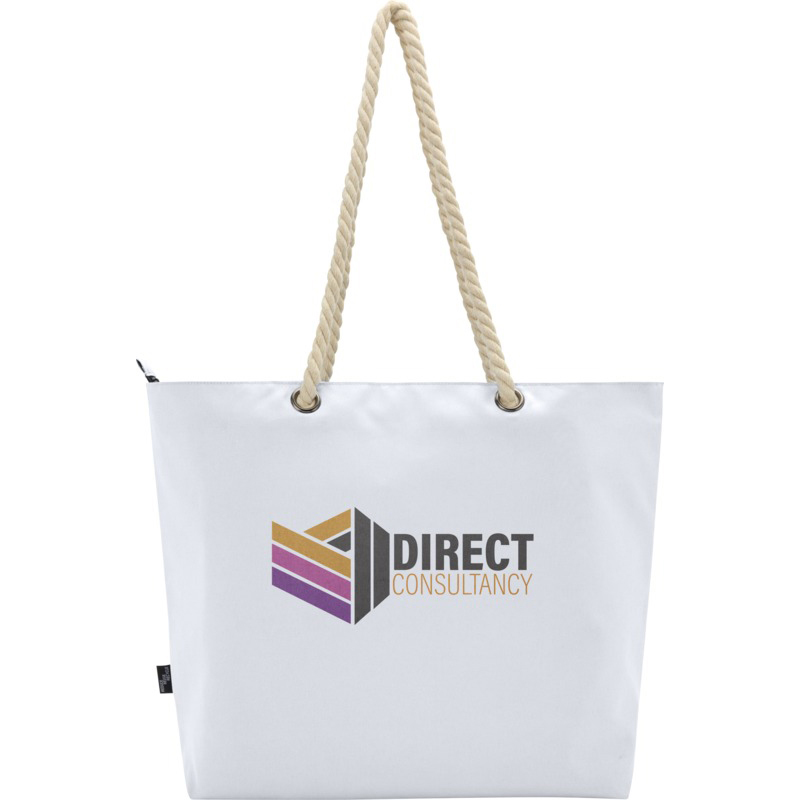 Panama GRS recycled beach cooler tote bag with cord handles 23L - Image 2