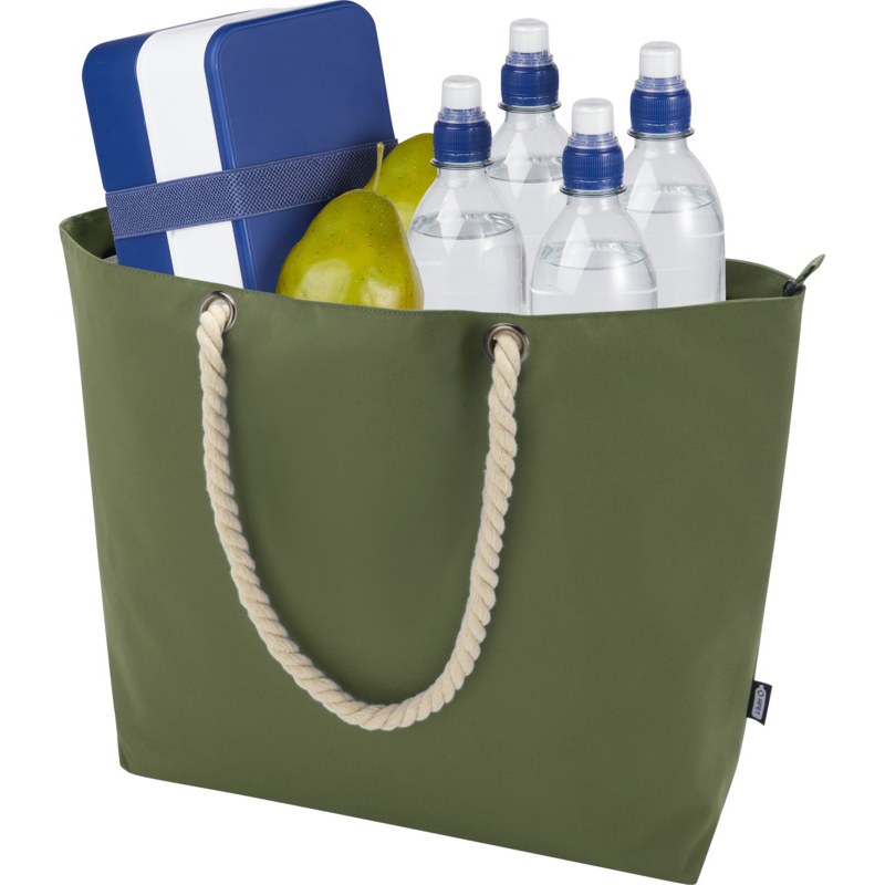Panama GRS recycled beach cooler tote bag with cord handles 23L - Image 3