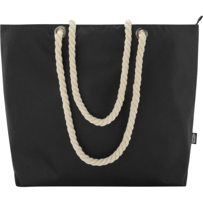 Panama GRS recycled beach cooler tote bag with cord handles 23L - Image 4